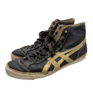 Onitsuka Kobe Tiger High Top‎ Shoes Sneakers Brown Leather Casual US 8 HL726